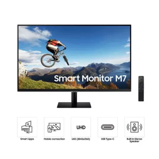 מסך מחשב Samsung S32AM700UE 32" 60Hz UHD, 4K VA צבע שחור - יבואן רשמי