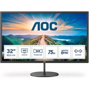 מסך מחשב AOC Q32V4 31.5" 75Hz WQHD, 2K IPS צבע שחור - יבואן רשמי