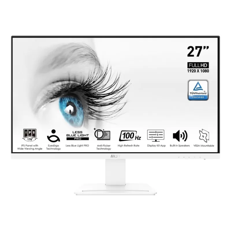 מסך מחשב MSI MP273AW 27" 100Hz FHD IPS צבע לבן