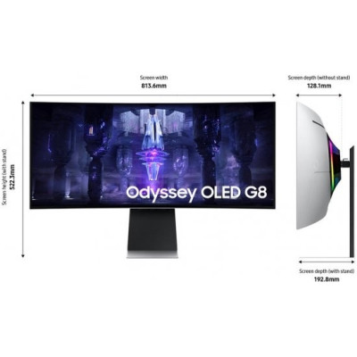 Игровой Монитор Samsung Odyssey OLED G8 S34BG850SM Вогнутый 34" 175Hz UWQHD, 2K - официальный импортер Игровой Монитор Samsung Odyssey OLED G8 S34BG850SM Вогнутый 34" 175Hz UWQHD, 2K - официальный импортер