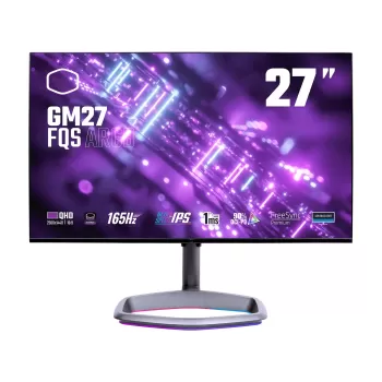 מסך גיימינג Cooler Master GM27-FQSA GM27-FQS ARGB 27” Flat GM27-FQSA 27" 165Hz 2K, QHD IPS צבע שחור מסך גיימינג Cooler Master GM27-FQSA GM27-FQS ARGB 27” Flat GM27-FQSA 27" 165Hz 2K, QHD IPS צבע שחור