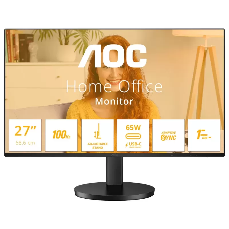 Computer Monitor AOC 27" IPS QHD 100Hz 1ms Q27B3CF2 Color:black