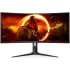 מסך גיימינג AOC CU34G2XP 34" Curved UWQHD VA 180Hz CU34G2XP/BK צבע שחור, אדום - יבואן מקביל