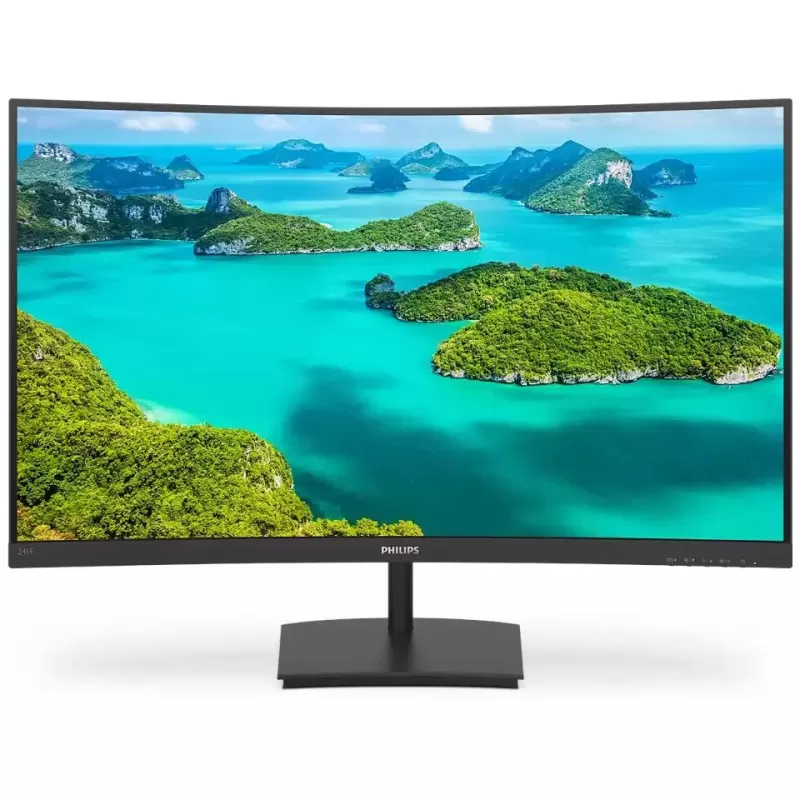 מסך מחשב Philips 241E1SC 23.6" 75Hz FHD VA צבע שחור - יבואן רשמי