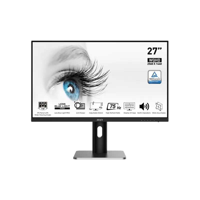 Computer Monitor MSI PRO MP273QP 27" 75Hz 2K, QHD IPS Color:black