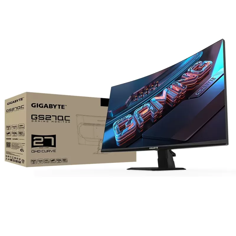 Gaming Monitor Gigabyte GS27QC Curved 27" OC 170Hz QHD, 2K VA Color:black