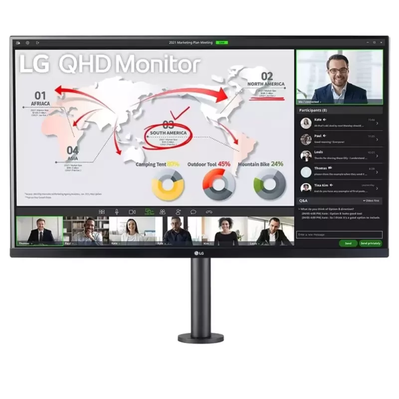 Computer Monitor LG 32" 32QP880-B QHD IPS 32QP880-B 31.5" 75Hz Color:black - parallel importer