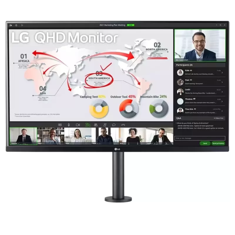 Computer Monitor LG 32" 32QP880-B QHD IPS 32QP880-B 31.5" 75Hz Color:black - parallel importer
