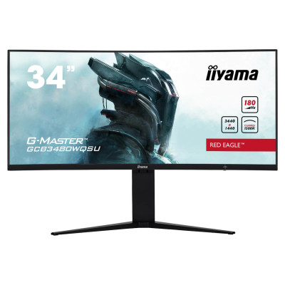 Gaming Monitor IIYAMA G-MASTER GCB3480WQSU-B1 34" 180Hz 4K, UHD VA Color:black Gaming Monitor IIYAMA G-MASTER GCB3480WQSU-B1 34" 180Hz 4K, UHD VA Color:black
