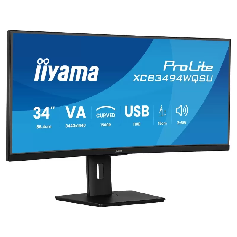 Curved computer monitor IIYAMA ProLite XCB3494WQSU-B1 34" 120Hz UWQHD VA Color:black