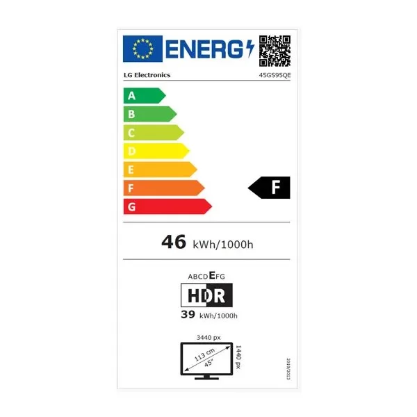 Computer Monitor LG UltraGear 800R black 45GS95QE-B 45" QHD OLED - parallel importer