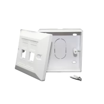 Сетевой аксессуар Luggar 2-Port Faceplate 25x25mm белый HP-FP-25-2