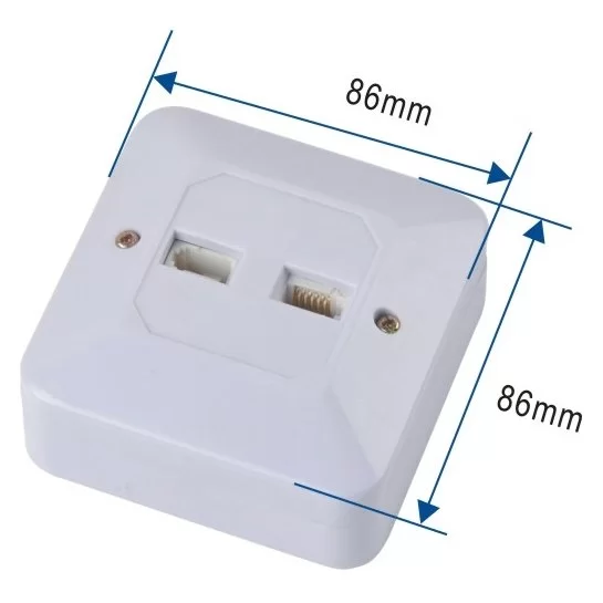 שקע טלפון Luggar On Wall Box Dual UK Telephone Jack HP-FP-OW-2UK