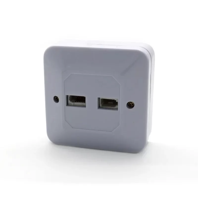 שקע טלפון Luggar On Wall Box Dual UK Telephone Jack HP-FP-OW-2UK