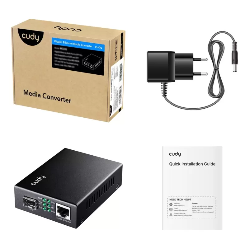 Optical Media Converter CUDY MC220 Gigabit Media Converter MC220 Optical Media Converter CUDY MC220 Gigabit Media Converter MC220