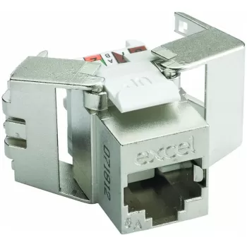 שקע קיסטון Excel Cat6A FTP Low Profile Toolless 100-181 צבע כסוף