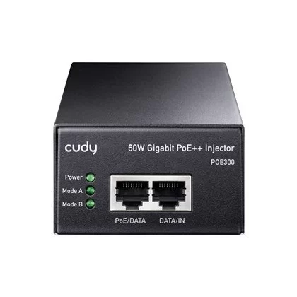Syringe CUDY 60W Gigabit PoE Injector Adapter up to 100 Meters POE300 Color:black Syringe CUDY 60W Gigabit PoE Injector Adapter up to 100 Meters POE300 Color:black