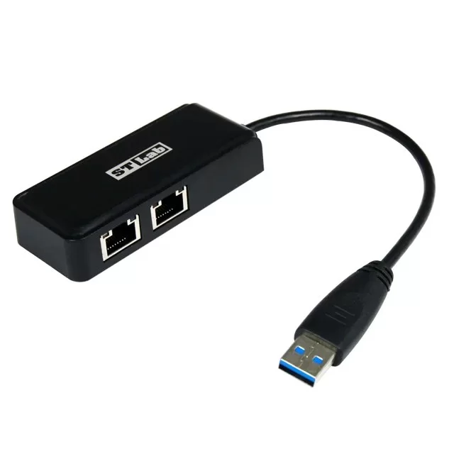 מתאם רשת St-Lab USB 3.0 Dual Port Ethernet Cable ST-U-990