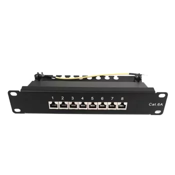 Panel Luggar Patch Panel CAT6A STP 8 Ports HP-PP6A-8 Panel Luggar Patch Panel CAT6A STP 8 Ports HP-PP6A-8