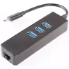 Network Adapter Gold Touch USB3.1 Type-C To LAN Gigabit Adapter + 3 Ports USB3.0 Hub SU-USB3.1-LAN-3HUB Color:black