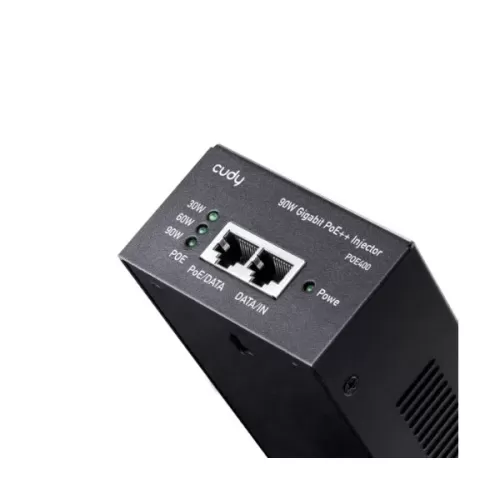 Syringe CUDY 90W Gigabit PoE Injector Adapter up to 100 Meters POE400 Color:black