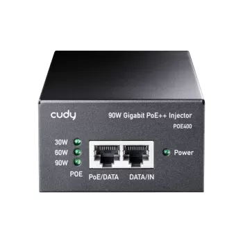 Шприц CUDY 90W Gigabit PoE Injector Adapter up to 100 Meters POE400 Цвет:чёрный