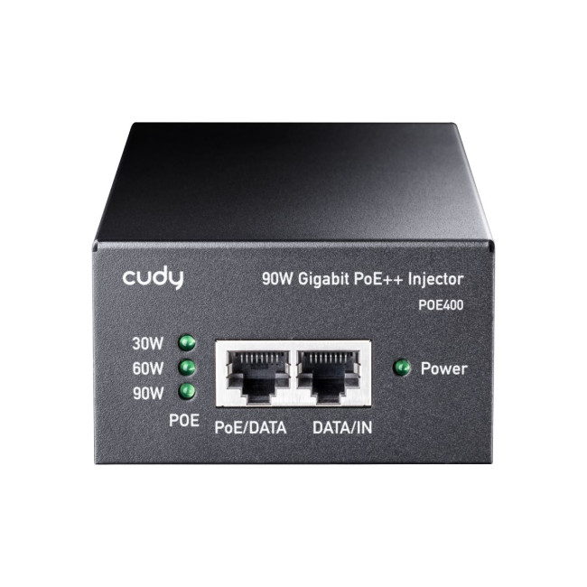 Шприц CUDY 90W Gigabit PoE Injector Adapter up to 100 Meters POE400 Цвет:черный