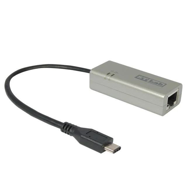 מתאם רשת St-Lab U-1320 USB Type-C to Gigabit Ethernet Adapter U-1320 צבע כסוף