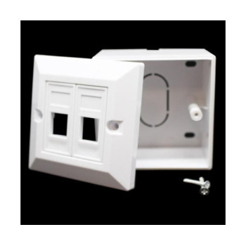 Пластиковая монтажная коробка для двух портов Plastic box for two RJ-45