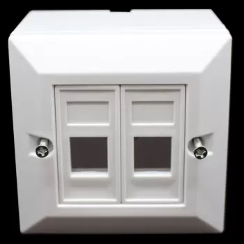 Пластиковая монтажная коробка для двух портов Plastic box for two RJ-45