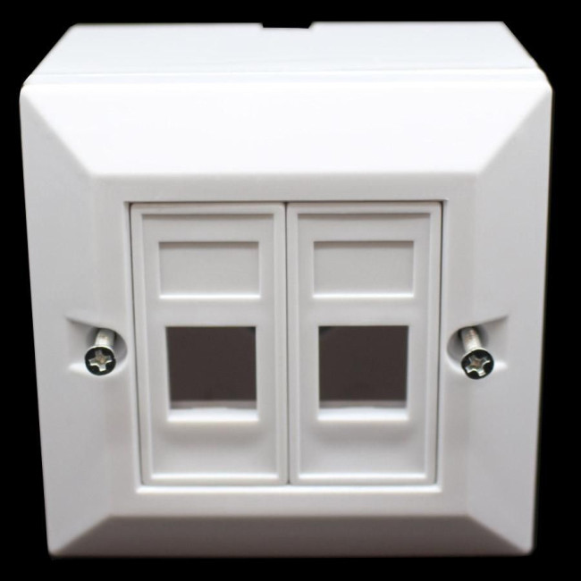Пластиковая монтажная коробка для двух портов Plastic box for two RJ-45