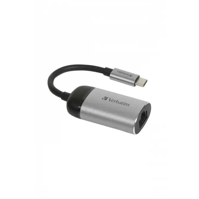 מתאם רשת Verbatim USB-C to Gigabit Ethernet Adapter 49146 צבע כסוף