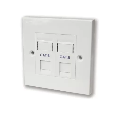 Box with two outlets without socket Box with two ports without RJ-45 socket Deep plastic box Cat6 N1084 Box with two outlets without socket Box with two ports without RJ-45 socket Deep plastic box Cat6 N1084