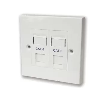 Box with two outlets without socket Box with two ports without RJ-45 socket Deep plastic box Cat6 N1084 Box with two outlets without socket Box with two ports without RJ-45 socket Deep plastic box Cat6 N1084