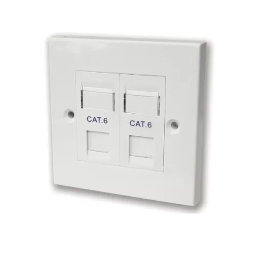 Box with two outlets without socket Box with two ports without RJ-45 socket Deep plastic box Cat6 N1084 Box with two outlets without socket Box with two ports without RJ-45 socket Deep plastic box Cat6 N1084