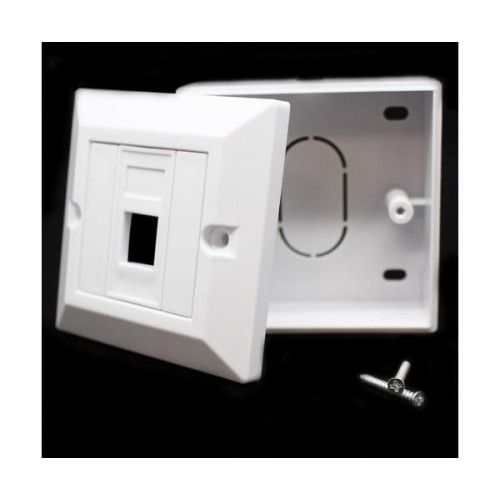 Box with one outlet without socket RJ-45 Deep plastic box Cat6 N1083