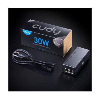 Шприц CUDY 30W Gigabit PoE Injector Adapter up to 100 Meters POE200 Цвет:черный
