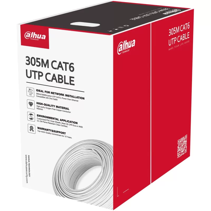 Copper network cable DAHUA PFM920I-6U CAT6 UTP 305m PFM920I-6U Color:white
