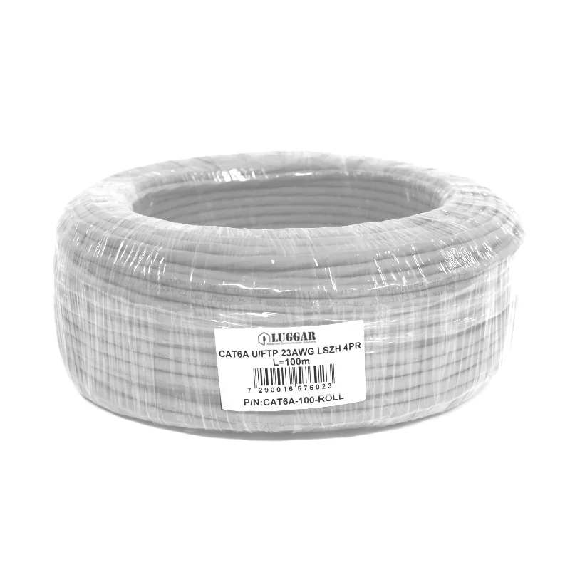 Network Cable Luggar CAT6A U/FTP 23AWG LSZH 100m gray CAT6A-100-ROLL