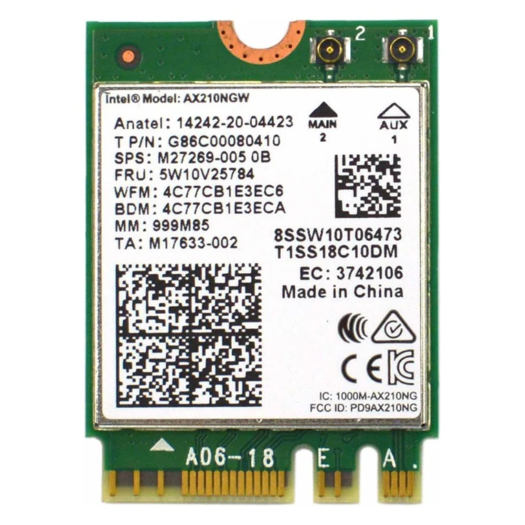 Wireless Network Card M.2 Intel AX210NGW Wi-Fi 6E + BT5.3 M.2 Module AX210NGW