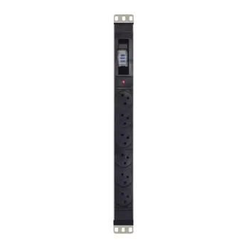 מפצל חשמל לארון 6 Ports PDU ISR 3Pin with Circuit Breaker PDU-6