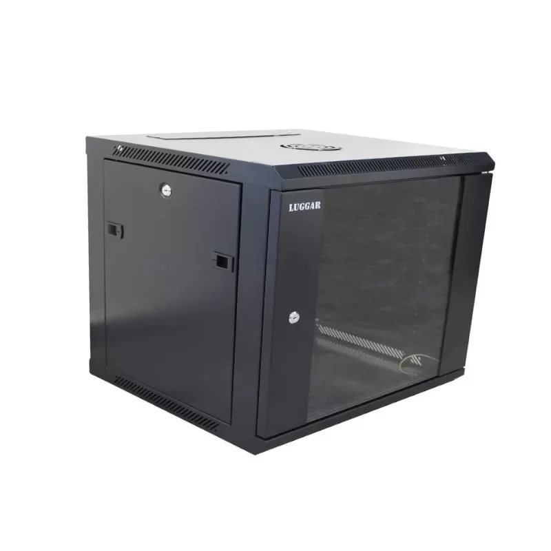 ארון שרתים Luggar 8U Wall-Mount 500mm Glass Door שחור HI-8U-500-B