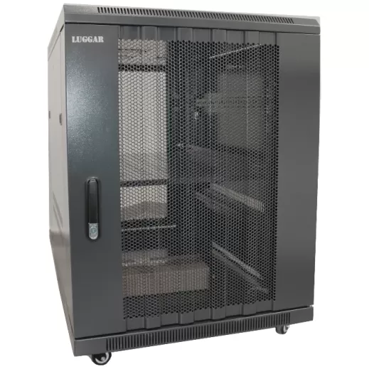ארון שרתים Luggar 16U Floor 800mm Mesh Door שחור HI-16U-800-MB