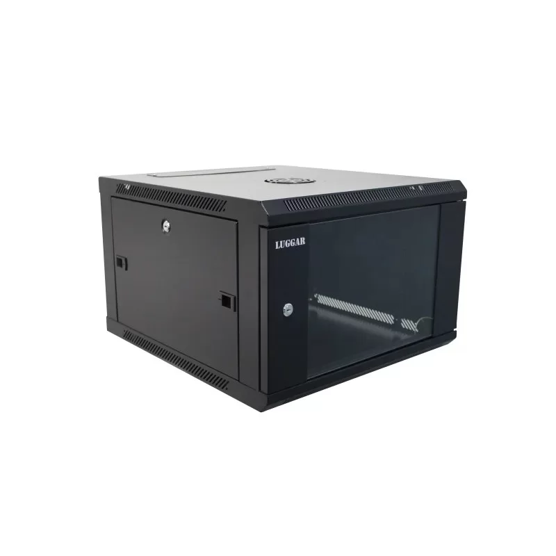 ארון שרתים Luggar 6U Wall-Mount 500mm Glass Door שחור HI-6U-500-B