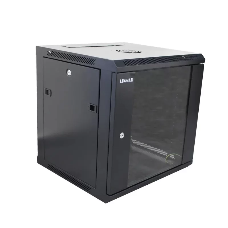 Server rack Luggar 10U Wall-Mount 550x500 Glass Door black HI-10U-500-B