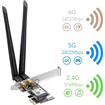 PCI-E Network Card CUDY WE3000 AX210 WIFI 6E BlueTooth 5.2 PCI-E