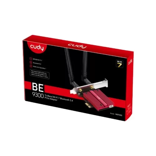 PCI-E Network Card CUDY WE9300 PCIE WIFI7 BT5.4 6GHz UP TO 5760 Mbps
