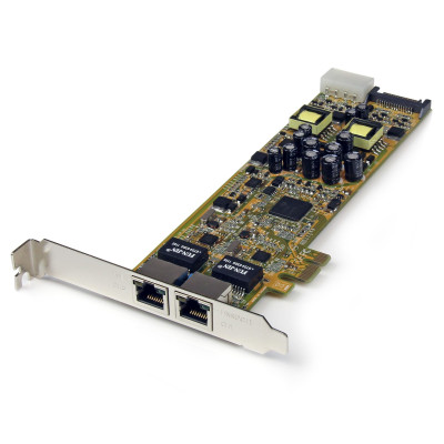Network Card StarTech Dual Port Gigabit POE Eth Card PCI-E Network Card StarTech Dual Port Gigabit POE Eth Card PCI-E