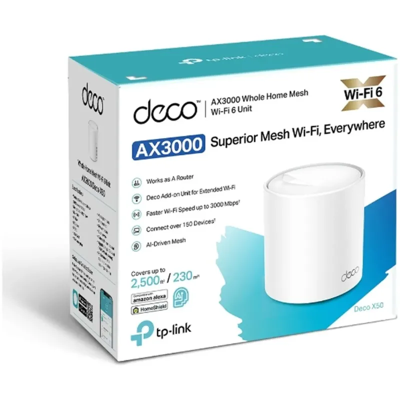 מערכת Mesh TP-Link Deco X50 AX3000 Mesh (יחידה אחת) Deco X50(1-pack) צבע לבן