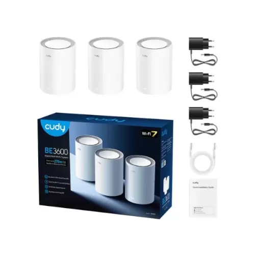 Range Extender CUDY BE3600 Gigabit Mesh Wi-Fi 7 System 3Pack Cudy M3600 (3-Pack)